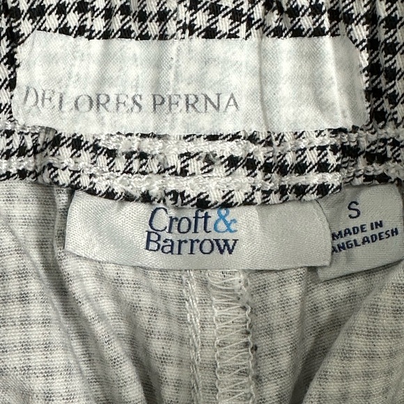 Womens Croft & Barrow Small 4 6 Pants Legging Pull On Check White Black Stretch - Picture 10 of 10